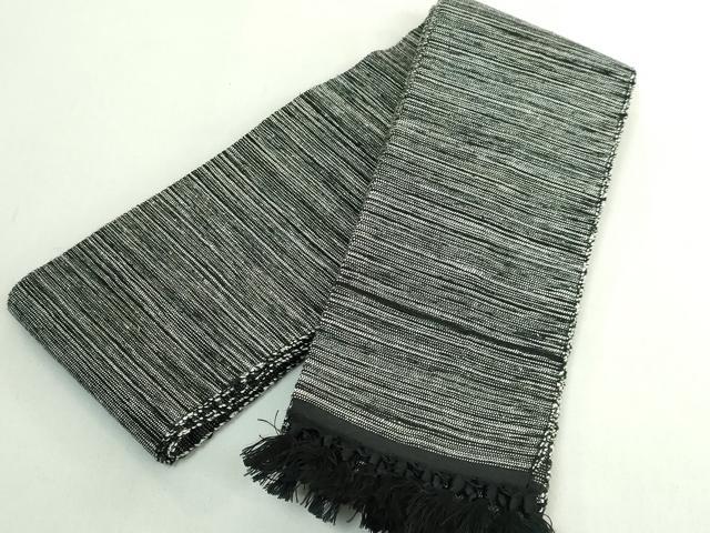 平和屋着物●極上 男性 角帯 紬地 黒地 逸品 DZAB5348kh6