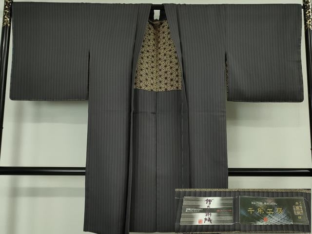 平和屋本店∞極上 1897年創業 名門岡野 千年工房 伊右衛門 長羽織 証紙付き 逸品 未使用 DZAB5358kh6