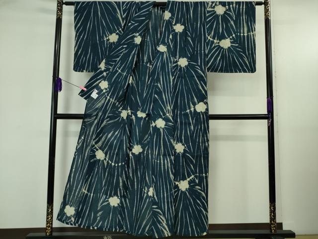 平和屋着物∴極上 夏物 浴衣 綿紅梅 舞花 褐返色地 やまと誂製 逸品 DZAB5372kh6