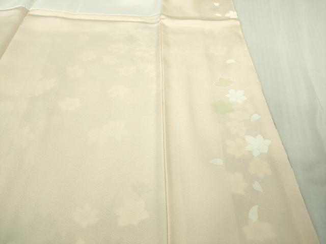 平和屋着物●極上 訪問着 駒刺繍 舞花文 失せウイ灰梅色地 暈し染め 金彩 逸品 DZAB5383kh6
