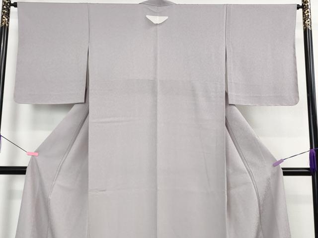 平和屋着物▽極上 色無地 単衣 お召地 飛鳥唐草地紋 藤色 逸品 未使用 DZAB5385kh6