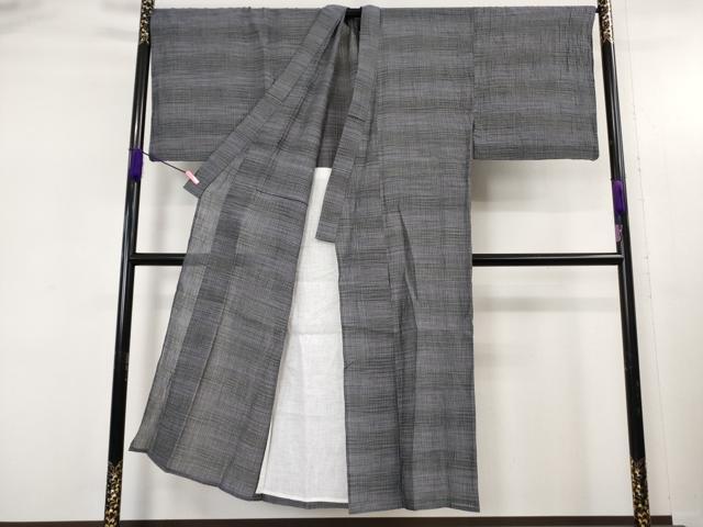 平和屋着物*極上 夏物 男性 本場小千谷ちぢみ 麻 キングサイズ 横段文 逸品 DZAB5395kh6