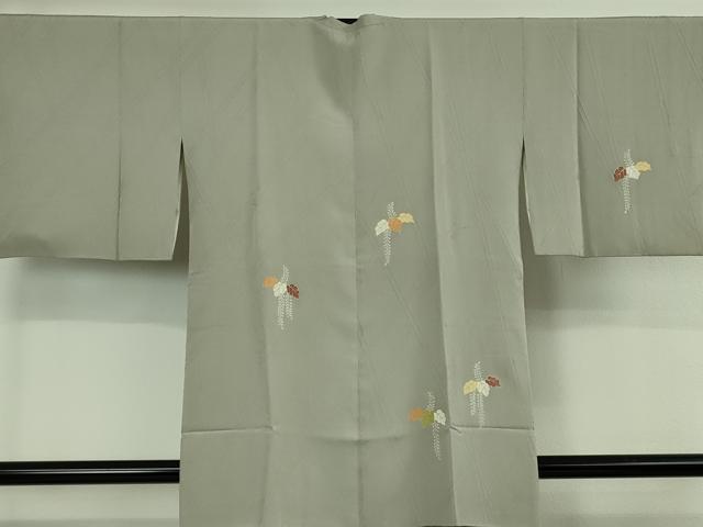 平和屋着物∞極上 銀座 志ま亀 道行コート 桐花文 薄い灰汁色地 金彩 たとう紙付き 逸品 DZAB5403kh6