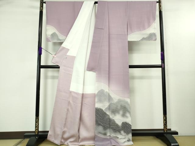 平和屋着物●極上 十日町 名門 滝泰謹製 訪問着 流水文 紅藤色地 逸品 未使用 DZAB5420kh6