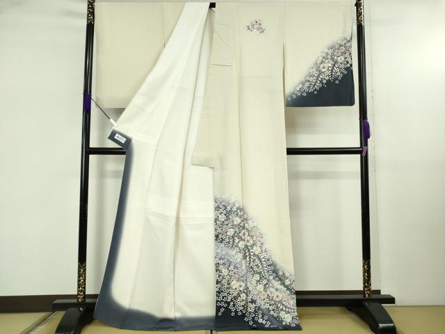 平和屋本店●極上 越後十日町の一流染匠 桐屋・翠山工房 訪問着 辻が花 象牙色地 金彩 やまと誂製 逸品 DZAB5421kh6