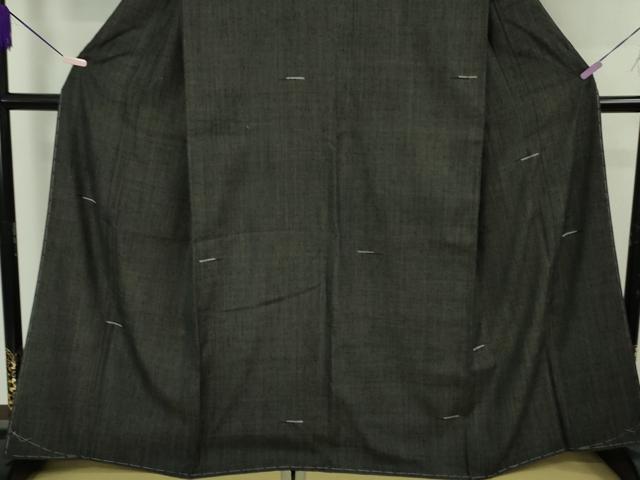 平和屋本店●希少 本場結城紬 重要無形文化財 天然植物染 高島陽外 蝋色 証紙付き 逸品 未使用 DZAB5432kh6