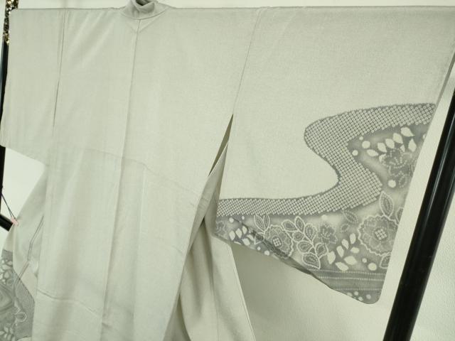 平和屋着物▽極上 本塩沢 やまだ織 訪問着 単衣 雪の中のきれ 藤倉守正 草花文 証紙付き 逸品 未使用 DZAB5435kh6