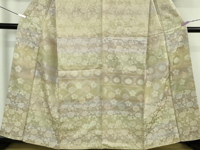 平和屋本店●極上 訪問着 お召地 花唐草横段文 逸品 未使用 DZAB5454kh6