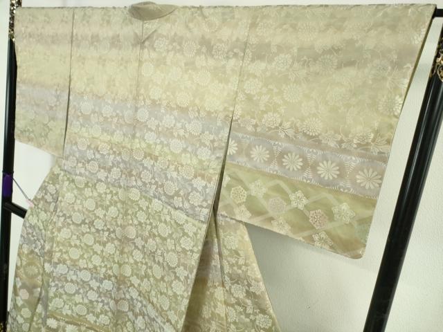 平和屋本店●極上 訪問着 お召地 花唐草横段文 逸品 未使用 DZAB5454kh6
