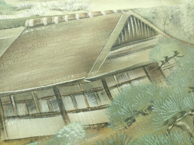 平和屋本店●極上 訪問着 手描き 風景文 暈し染め 反端付き 逸品 DZAB5471kh6