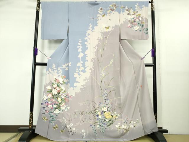 平和屋本店●極上 訪問着 友禅 作家物 草花文 逸品 未使用 DZAB5473kh6
