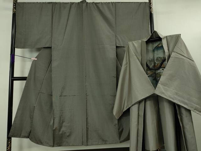 平和屋本店●極上 男性 本場大島紬 アンサンブル キングサイズ 黒橡色×潤色 逸品 未使用 DZAB5479kh6