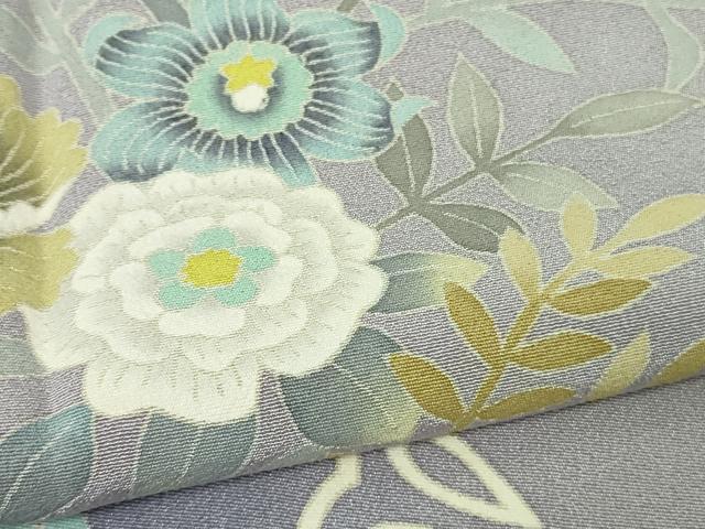 平和屋本店●極上 本加賀友禅作家 奥原一就 訪問着 草花文 半色地 ロング丈 逸品 DZAB5490kh6