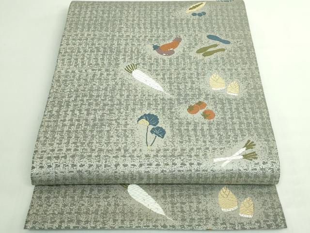 平和屋着物●極上 六通柄袋帯 唐織 成り物 金糸 逸品 DZAB5507kh6