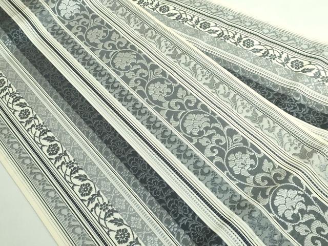 平和屋着物●極上 本場筑前博多織 大倉織物 誠之輔 八寸名古屋帯 更紗花間道 証紙付き 逸品 DZAB5519kh6