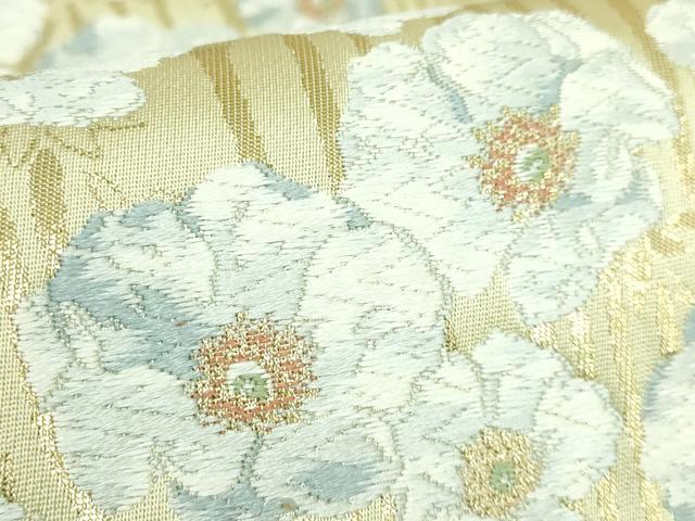 平和屋着物●極上 六通柄袋帯 唐織 慶祝 弐拾四金箔 24K 舞花文 逸品 未使用 DZAB5524kh6