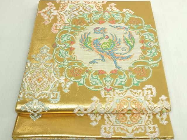 平和屋本店●極上 龍村美術織物 たつむら 太鼓柄 本袋帯 天平翔鳳錦 金銀糸 逸品 DZAB5561kh6