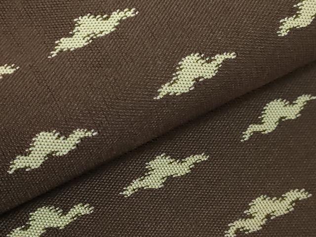 平和屋着物●極上 男性 銀座もとじ 角帯 雲 憲法黒茶色地 たとう紙付き 逸品 DZAB5574kh6