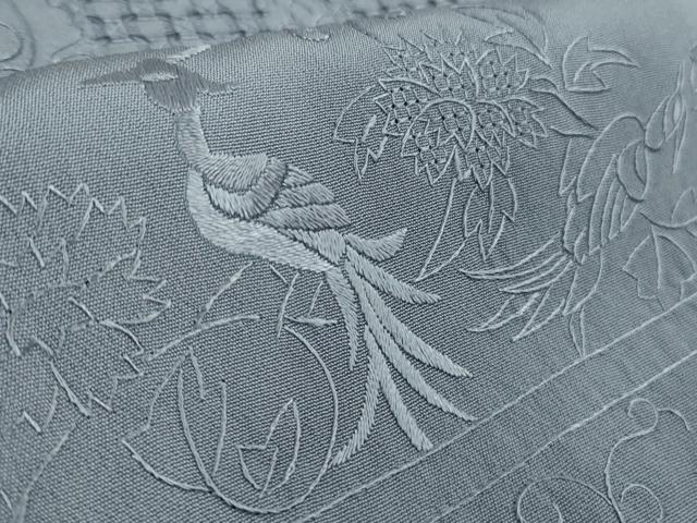 平和屋本店●極上 中国三大刺繍 スワトウ刺繍 汕頭刺繍 相良刺繍 総刺繍 訪問着 色無地 花鳥唐草 紅碧色 ロング丈 逸品 DZAB5615kh6