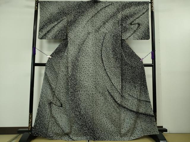 平和屋着物●極上 中国三大刺繍 相良刺繍 訪問着 総絞り 黒地 金銀糸 逸品 未使用 DZAB5630kh6