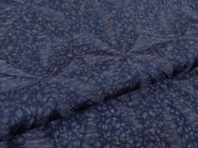平和屋着物▽極上 お召 単衣 菱地紋 パンジー色地 逸品 DZAB5644kh6