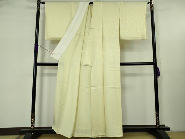 平和屋着物▽極上 色無地 単衣 草花地紋 女郎花色 松坂屋扱い 逸品 DZAB5645kh6