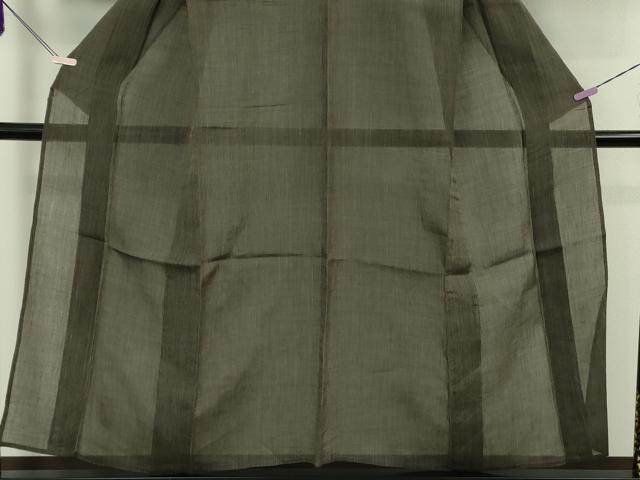 平和屋着物*極上 夏物 本場小千谷ちぢみ 麻 縞 檳榔子染色地 逸品 DZAB5653kh6