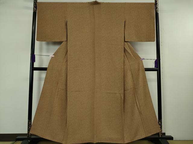 平和屋着物▽極上 江戸小紋 単衣 菊尽くし 焦香色×飴色 逸品 未使用 DZAB5659kh6
