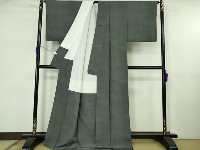 平和屋着物●極上 江戸小紋 雲取り寄せ小紋柄 黒×白 逸品 DZAB5661kh6