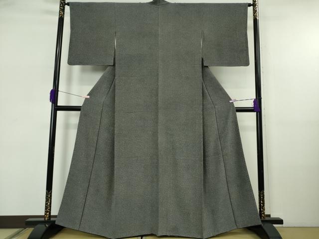 平和屋着物●極上 江戸小紋染工房 小林染芸 小林茂徳 江戸小紋 舞花文 黒×白 逸品 DZAB5662kh6
