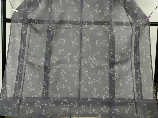 平和屋着物*極上 夏物 絹芭蕉 小紋 草花文 紅掛空色地 逸品 未使用 DZAB5685kh6
