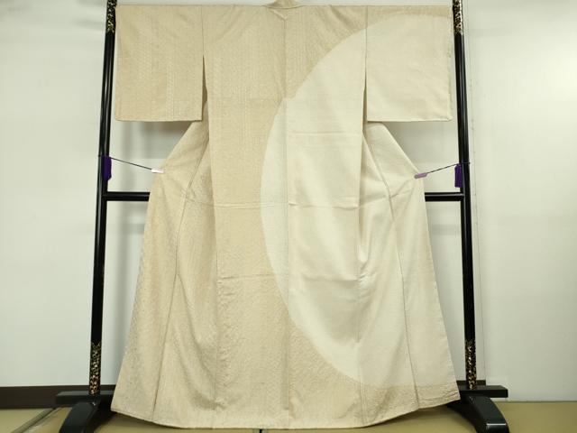 平和屋本店●極上 訪問着 紬地 刺し子 刺繍 名物裂花間道 蒸栗色地 逸品 未使用 DZAB5690kh6