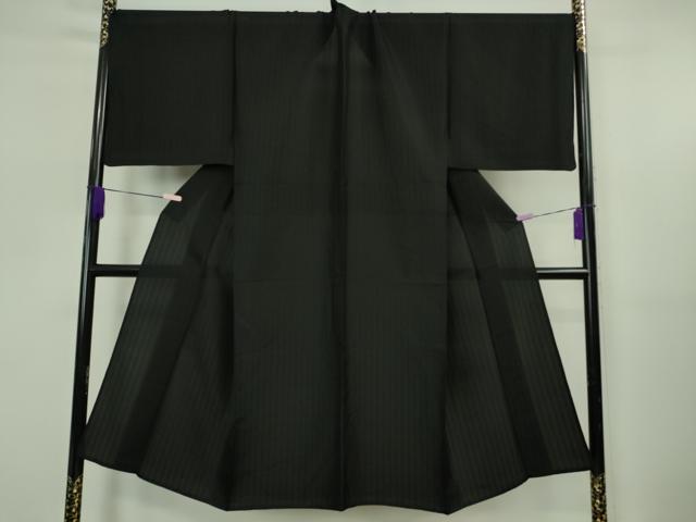 平和屋本店*極上 夏物 男性 色無地 キングサイズ 間道紋紗 黒地 逸品 DZAB5695kh6