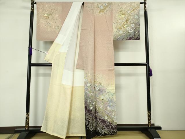 平和屋本店●極上 吉乃一廉 幻の辻が花 訪問着 暈し染め 金彩 銀通し地 逸品 DZAB5697kh6