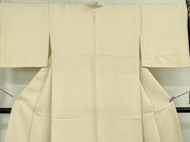 平和屋着物●極上 色無地 お召地 宝尽くし地紋 薄い砥粉色 逸品 DZAB5699kh6
