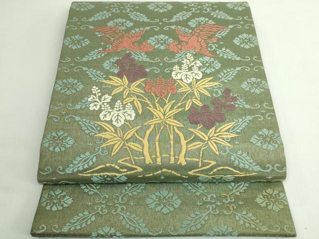 平和屋着物●極上 紋屋井関 御寮織 六通柄袋帯 唐織 花鳥文 逸品 DZAB5703kh6