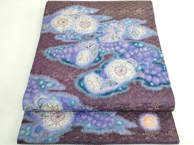 平和屋本店●極上 初代 久保田一竹 幻の辻が花 太鼓柄袋帯 金通し地 逸品 DZAB5707kh6
