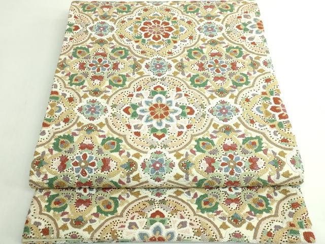 平和屋本店●極上 中国三大刺繍 相良刺繍 総刺繍 袋帯 正倉院花文 金糸 逸品 DZAB5710kh6