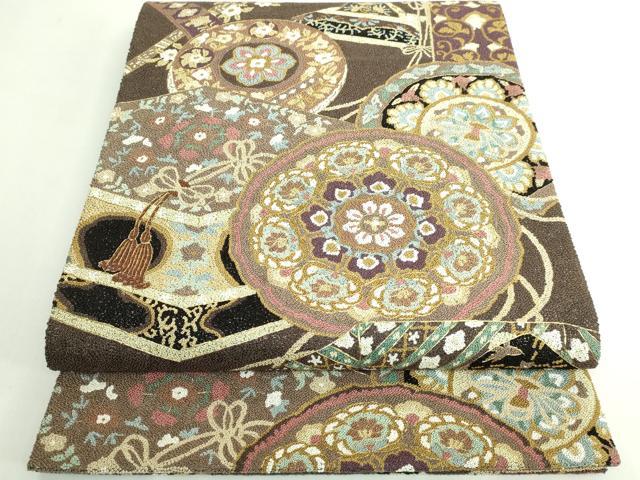 平和屋本店●最高級 中国三大刺繍 総相良刺繍 総刺繍 袋帯 200万粒 総詰め 正倉院花文 金糸 逸品 DZAB5712kh6