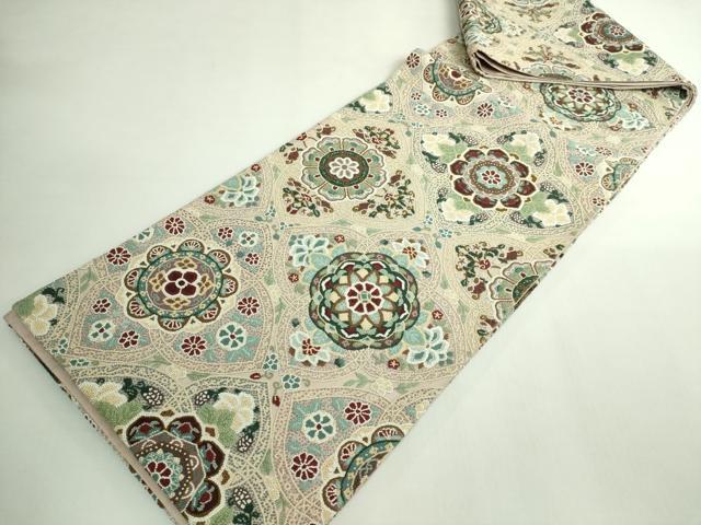 平和屋本店●最高級 中国三大刺繍 総相良刺繍 総刺繍 袋帯 200万粒 正倉院花文 逸品 DZAB5752kh6