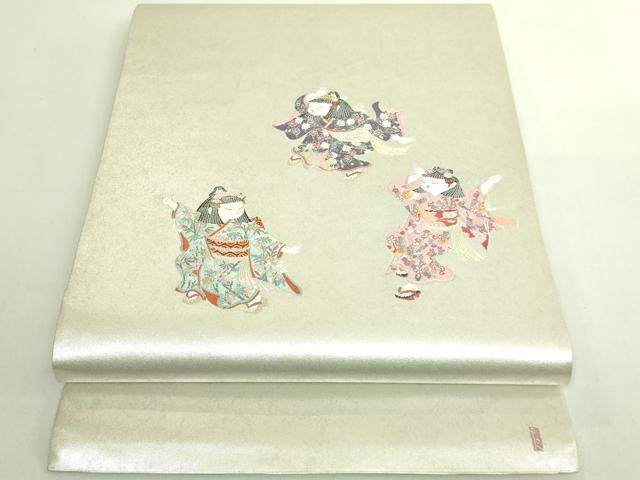 平和屋着物●極上 加賀友禅の巨匠 初代 由水十久 西陣 長嶋成織物 ながしま帯 太鼓柄袋帯 宝島至る 瀞銀錦 逸品 DZAB5758kh6