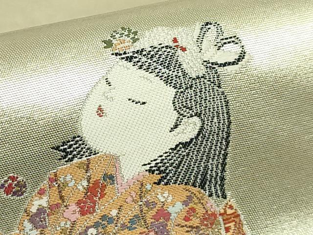 平和屋着物●極上 加賀友禅の巨匠 初代 由水十久 西陣 長嶋成織物 ながしま帯 太鼓柄袋帯 手玉 瀞銀錦 逸品 DZAB5762kh6