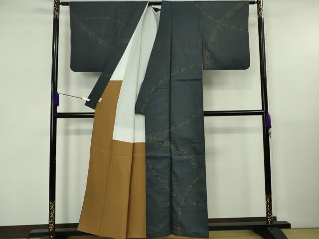 平和屋本店●極上 高島屋上品会作品 本場大島紬 秋場大島紬 9マルキ 古代染色純泥染 唐草輪彩 古山絹織物 共箱・証明書付 逸品 DZAB5803kh6