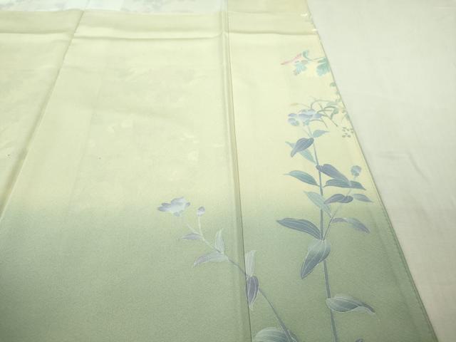 平和屋本店●極上 十日町友禅作家 岡村蒼風 訪問着 枝花文 暈し染め 逸品 DZAB5816kh6