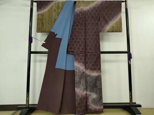 平和屋本店●極上 中国三大刺繍 スワトウ刺繍 汕頭刺繍 総刺繍 訪問着 道長名物裂花文 桑の実色地 暈し染め 逸品 DZAB5831kh6