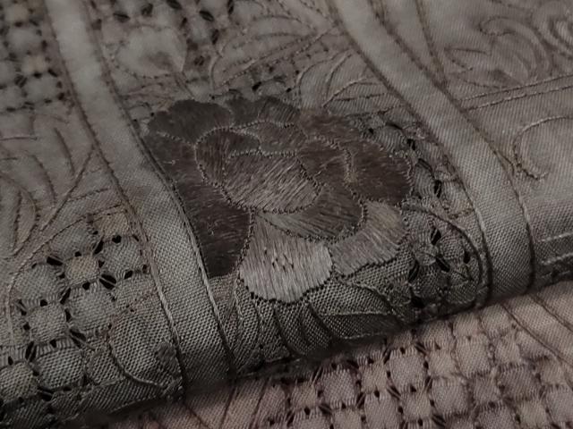 平和屋本店●極上 中国三大刺繍 スワトウ刺繍 汕頭刺繍 総刺繍 訪問着 道長名物裂花文 桑の実色地 暈し染め 逸品 DZAB5831kh6