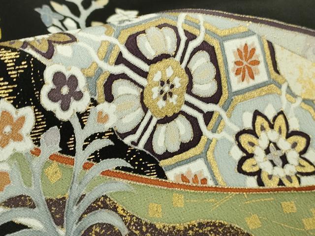 平和屋本店●極上 創業460年・千總 黒留袖 刺繍 鬘帯鳳凰花文 金彩 高島屋扱い 逸品 DZAB5852kh6