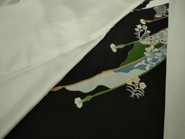 平和屋本店●極上 創業460年・千總 黒留袖 刺繍 鬘帯鳳凰花文 金彩 高島屋扱い 逸品 DZAB5852kh6