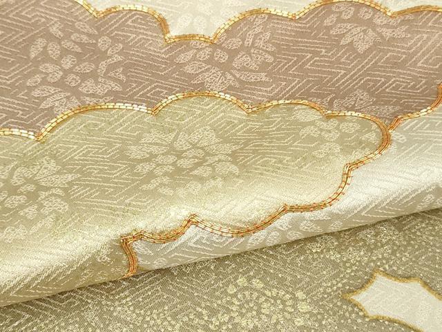 平和屋本店●極上 皇室献上作家 藤井寛 訪問着 駒刺繍 雲重ね 灰桜色地 金彩 逸品 未使用 DZAB5863kh6