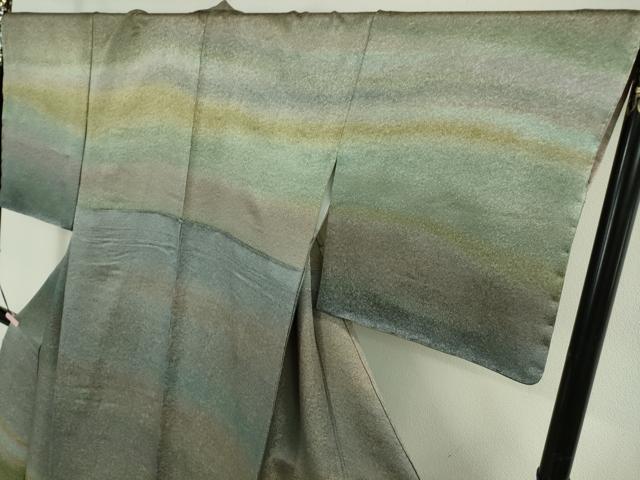 平和屋本店●最高級 初代 久保田一竹 幻の辻が花 訪問着 草花地紋 暈し染め 金通し地 松屋百貨店扱い 逸品 DZAB5864kh6